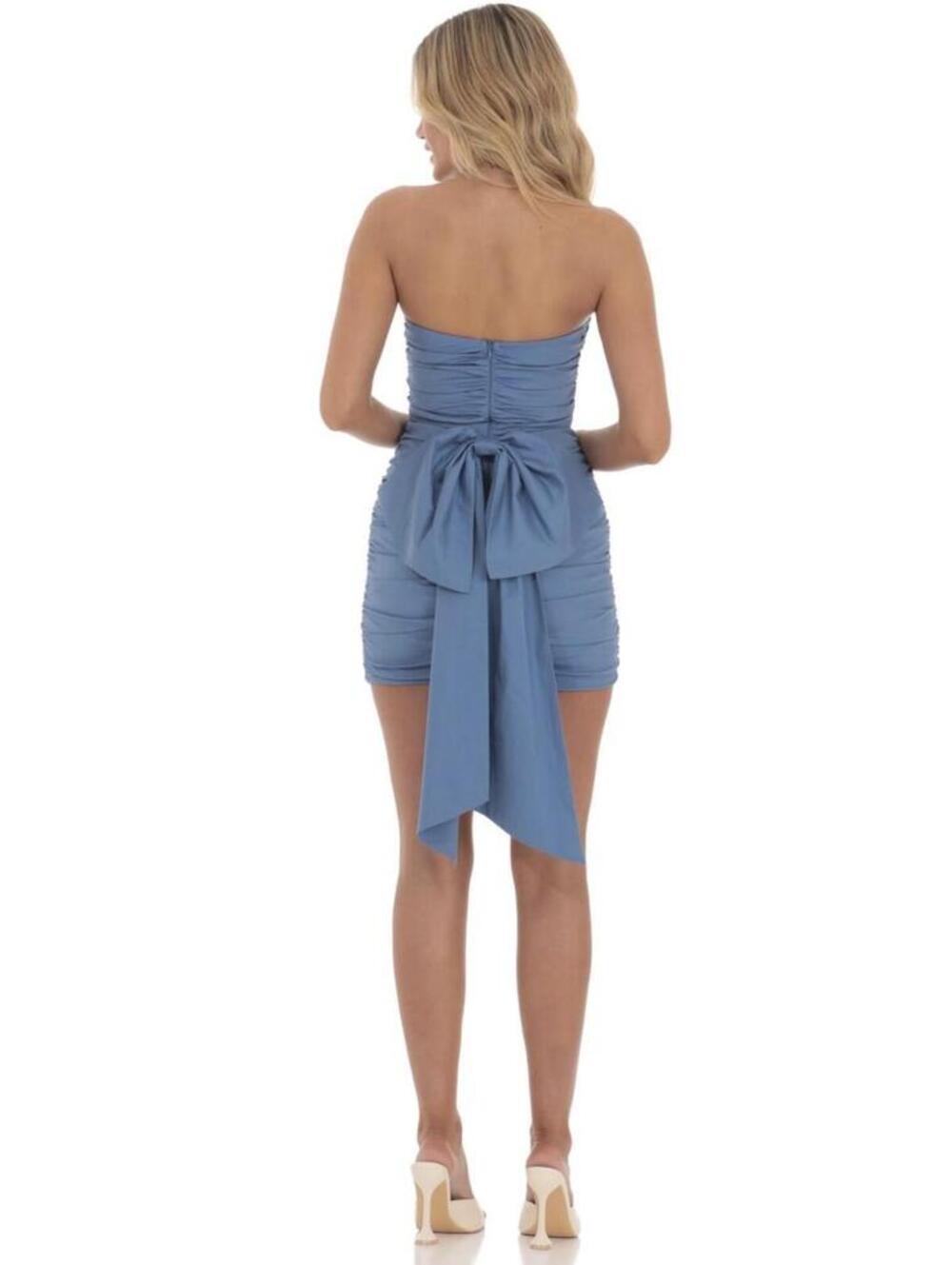 Lucy in the Sky Attachable Bow Strapless Mini Dress XS